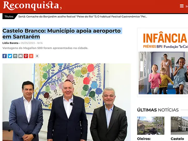 Castelo Branco: Município apoia aeroporto em Santarém