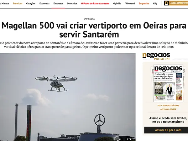 Magellan 500 vai criar vertiporto em Oeiras para servir Santarém