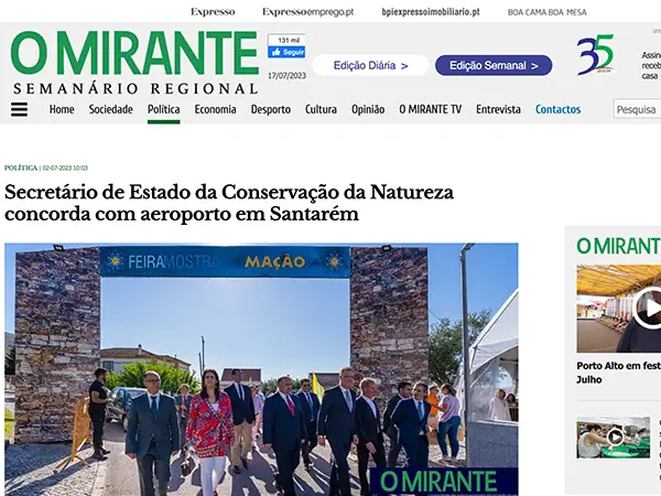 Secretário de Estado da Conservação da Natureza concorda com aeroporto em Santarém